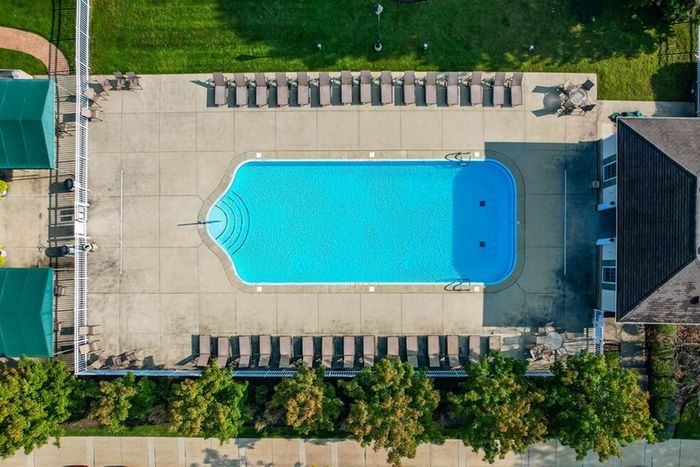 Pool  with Sundeck Aerial View