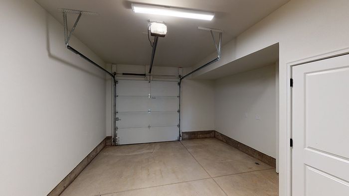 Attached garage with and extra storage space