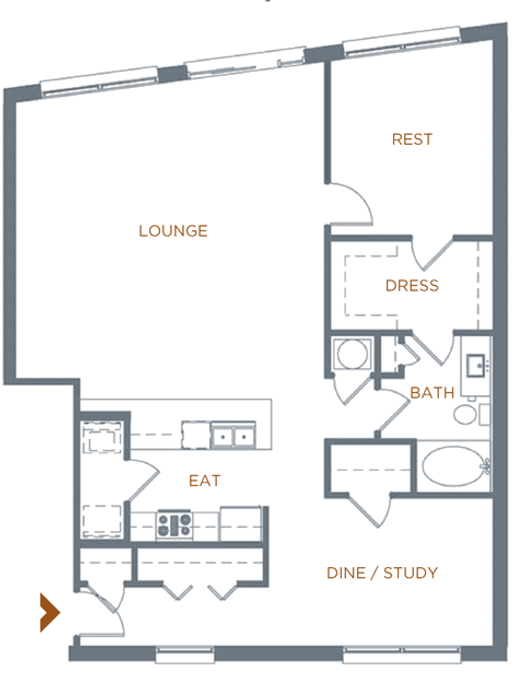 1 bed 1 bath
