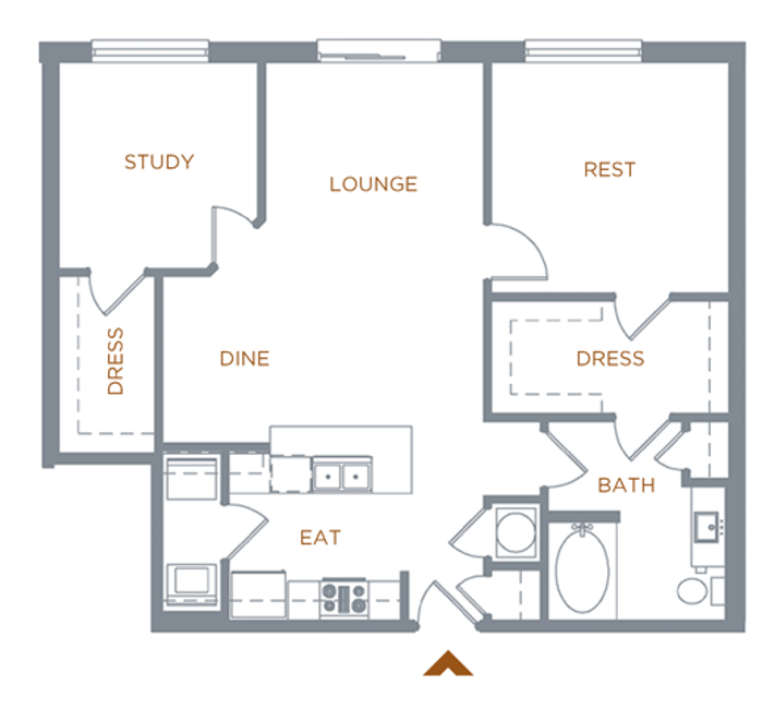 2 bed 1 bath