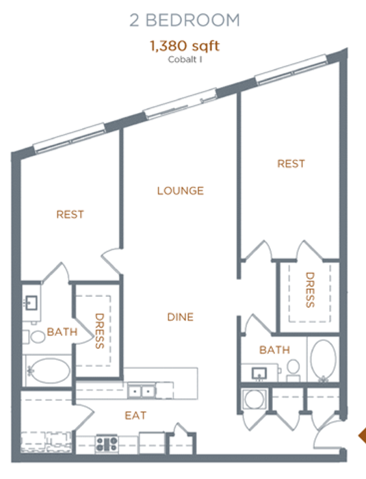 2 bed 2 bath