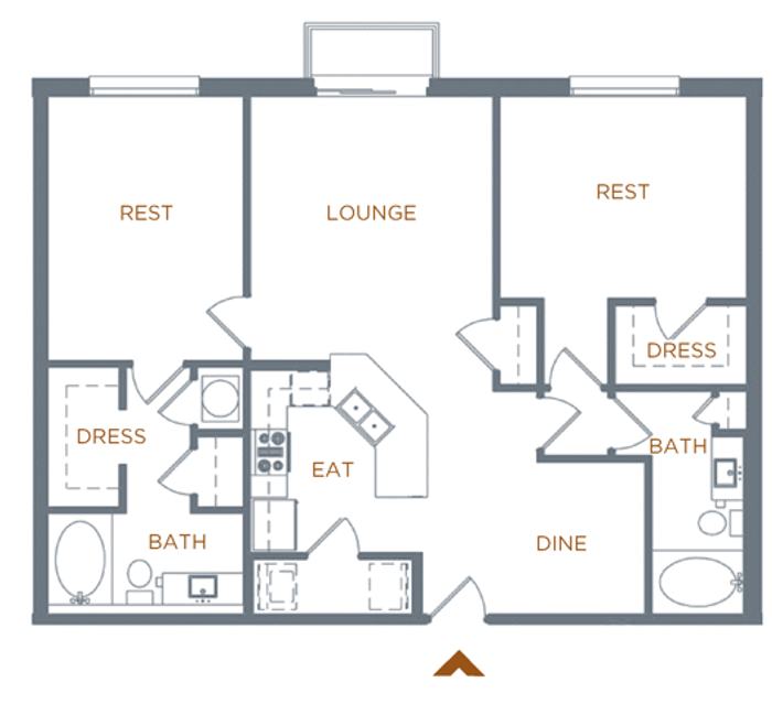 2 bed 1 bath