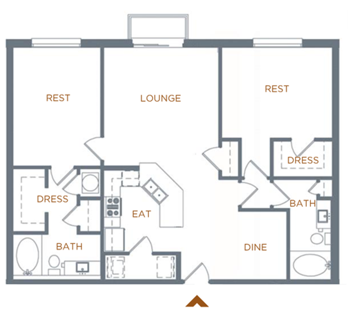 2 bed 1 bath