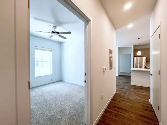 Unit Model Bedroom & Kitchen | Student Apartments in Champaign, IL | Pacifica on Green