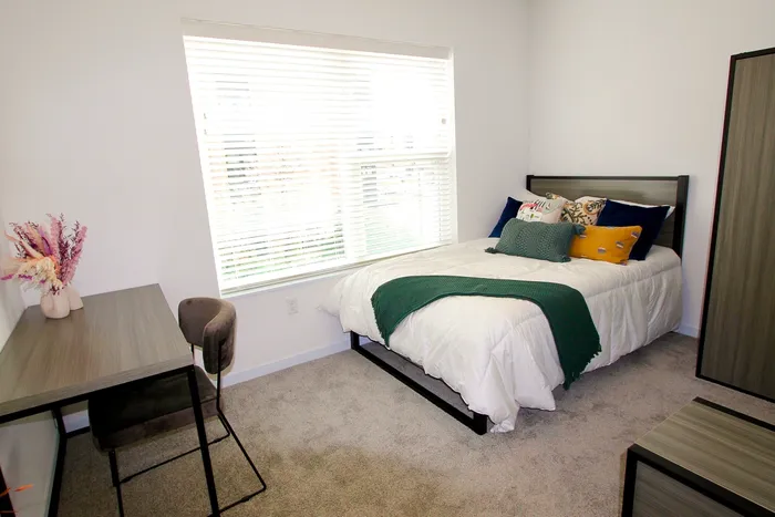 Unit Model Bedroom | Student Apartments in Champaign, IL | Pacifica on Green