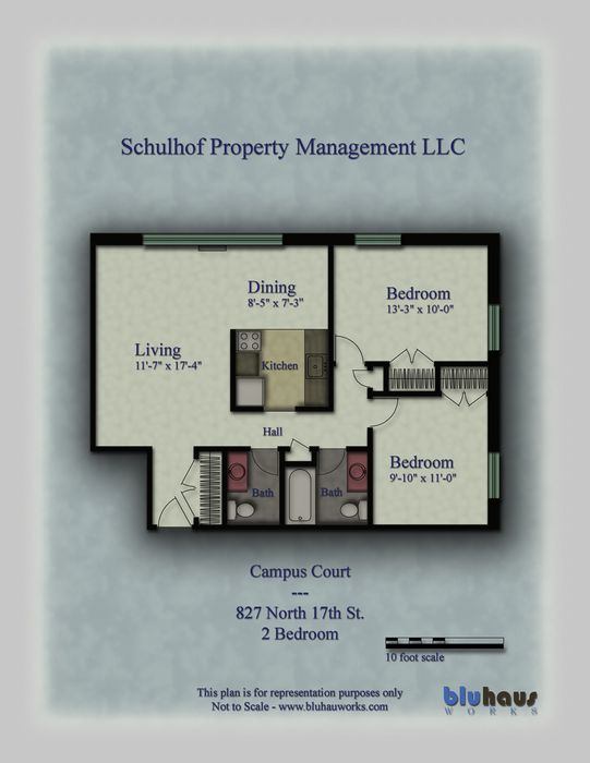 Campus Court - 2 Bedroom Floorplan
