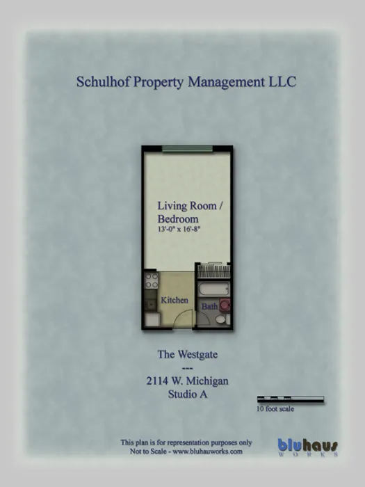 Westgate Floor Plan Studio A - Schulhof Property Management LLC