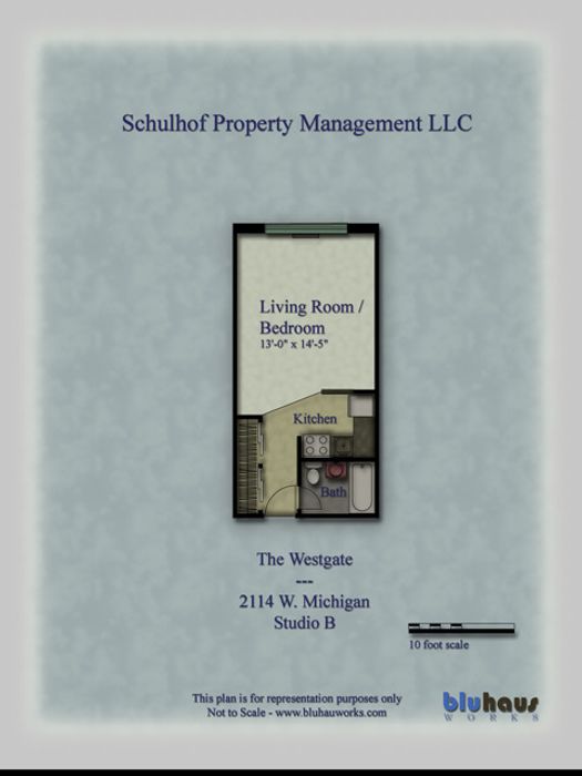 Studio B Floorplan | Westgate - Schulhof Property Management LLC