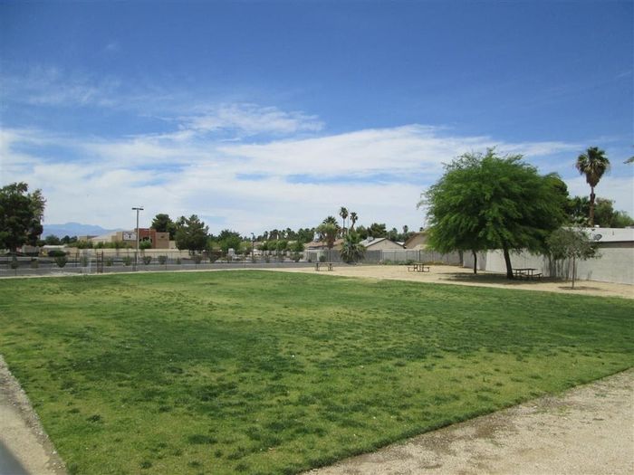 Large green grass yard and open space at Corona del Sol Las Vegas.