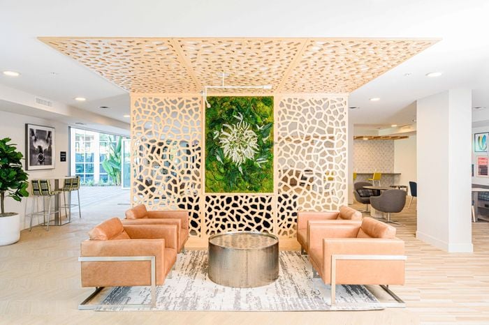 lounge area at arte west apartments