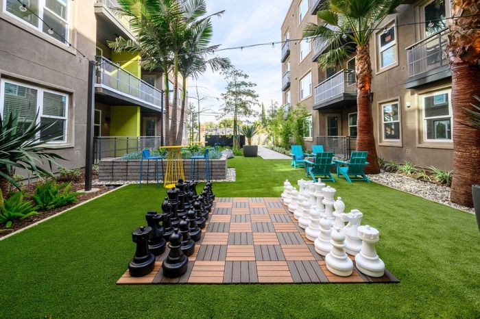 outdoor chess set at arte west apartments