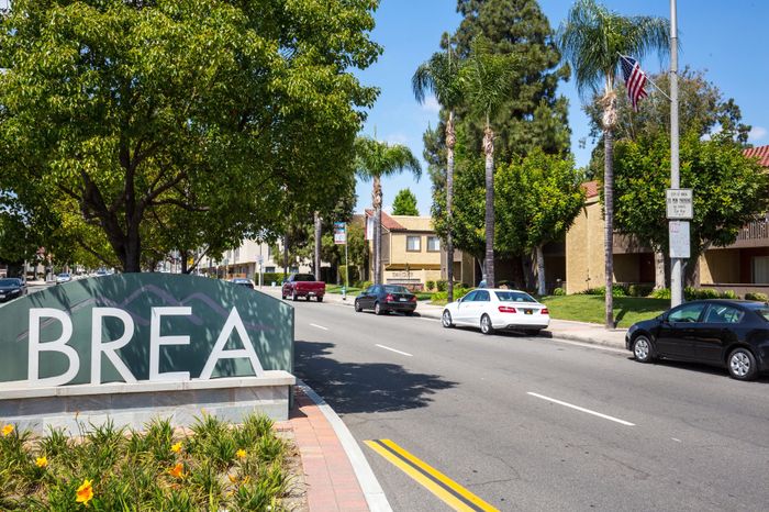 Brea, California town sign