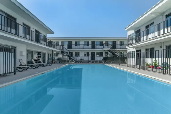 pool and lounge area