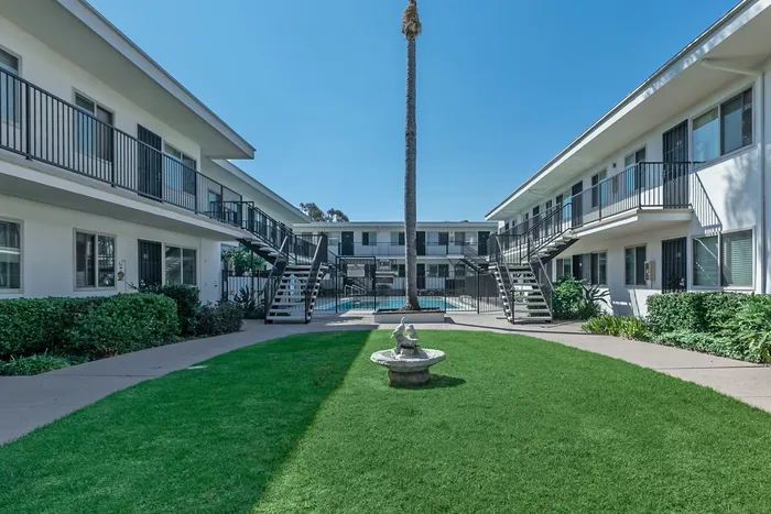well-maintained community courtyard