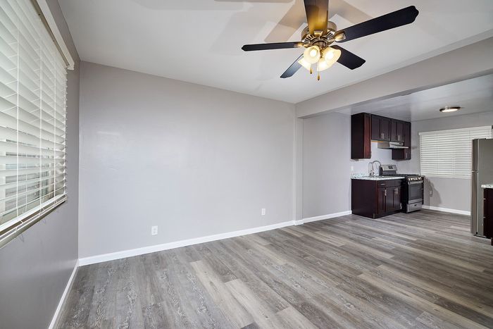 kitchen and living room