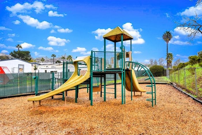 Playground with slides and climbing