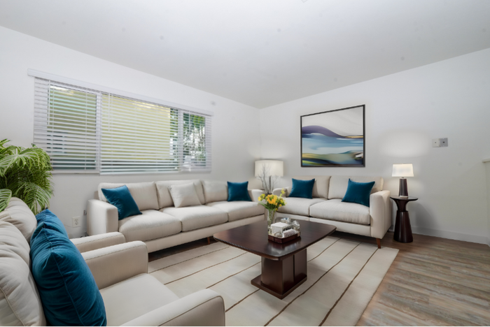 Virtual staged living room
