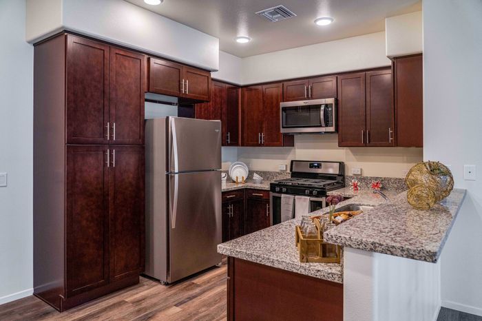 kitchen with stainless steel appliances at Turtle Creek apartments