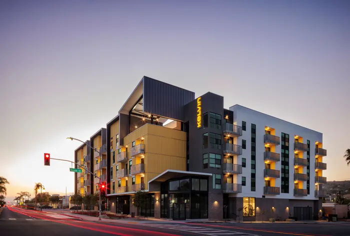 Apartments Near La Mesa, CA - Kelvin - Street View Of Apartment Complex with Private Balconies