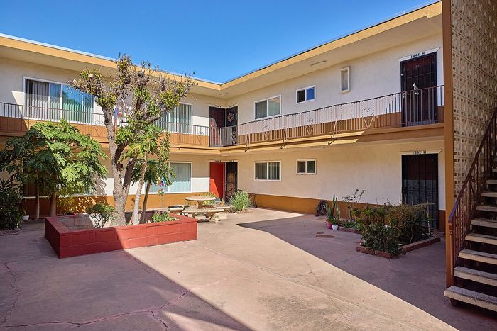 The Plaza Apartments courtyard