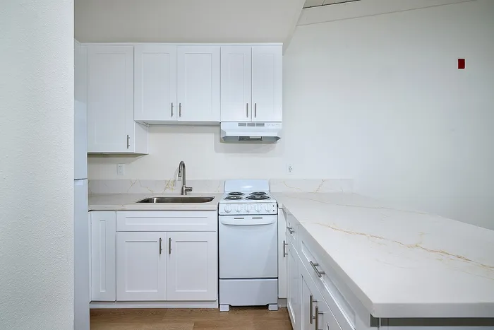 full kitchen with white appliances