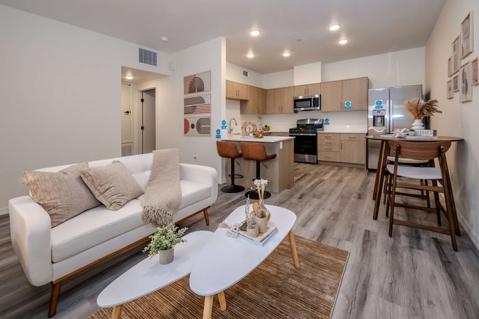 model living room and kitchen