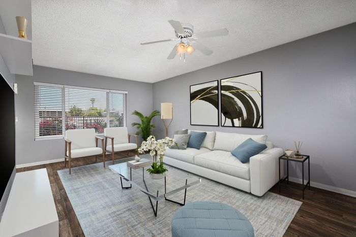 virtually staged living room