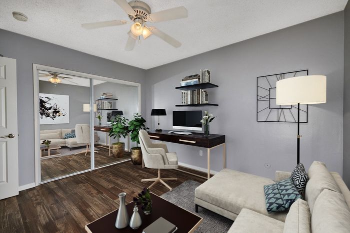 Virtually staged home office