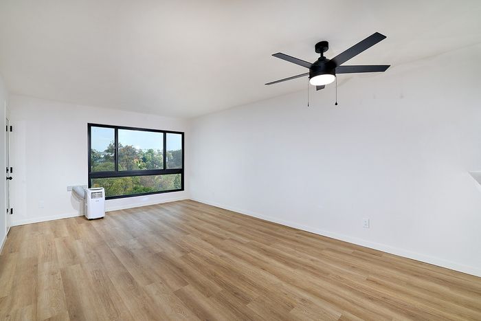 Living room of unit 9, a one bedroom at Melrose Canyon