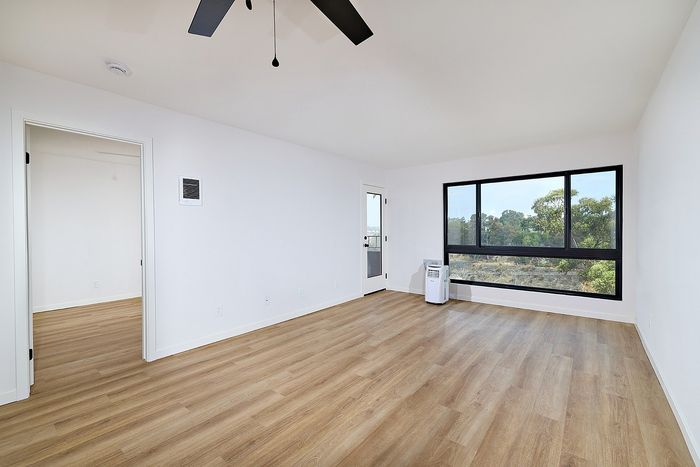 Living room of unit 9, a one bedroom at Melrose Canyon