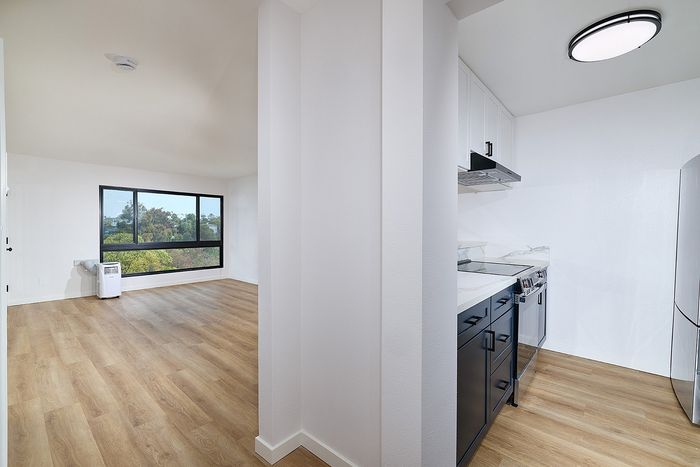 Living Room/Kitchen in a one bedroom at Melrose Canyon