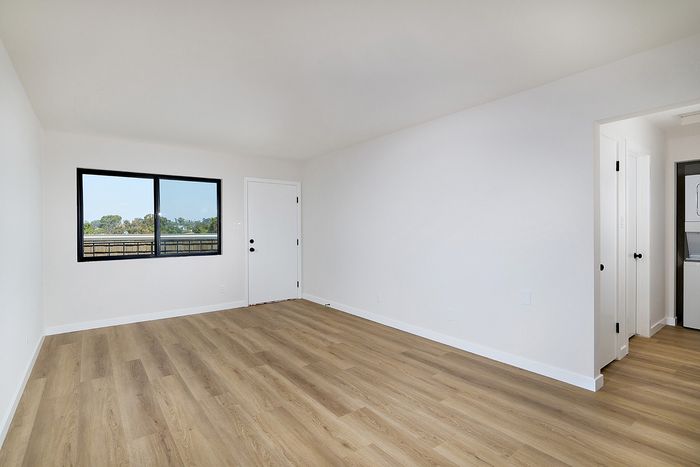 Living room at Melrose Canyon unit 16 one bedroom floorplan