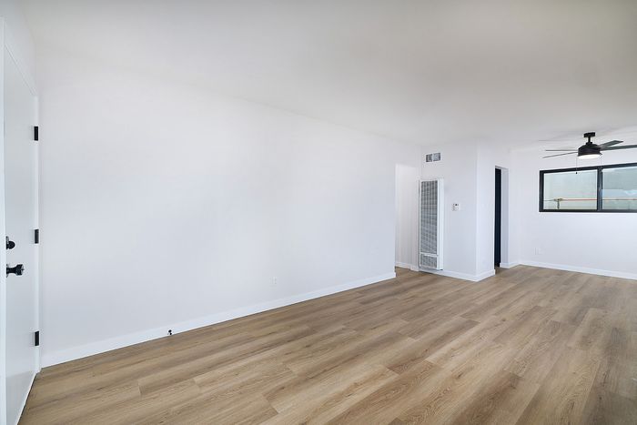 Living room at Melrose Canyon unit 16 one bedroom floorplan