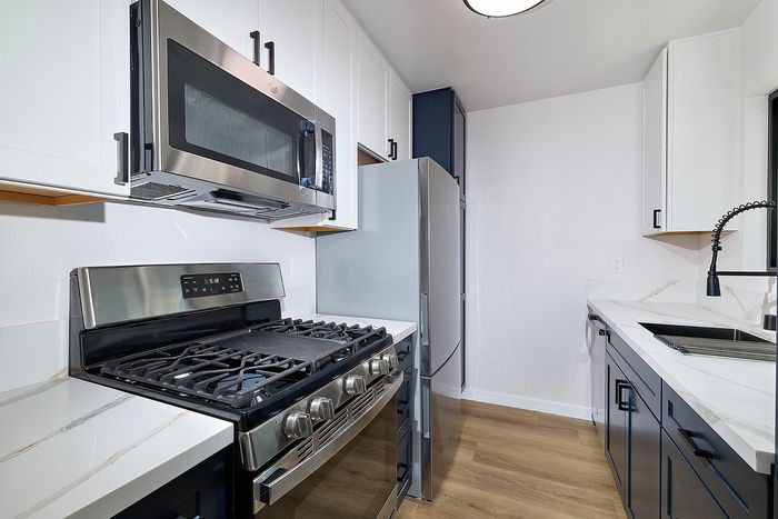 Kitchen at Melrose Canyon unit 16 one bedroom floorplan