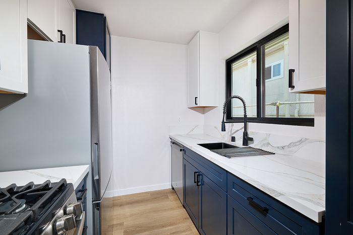 Kitchen at Melrose Canyon unit 16 one bedroom floorplan