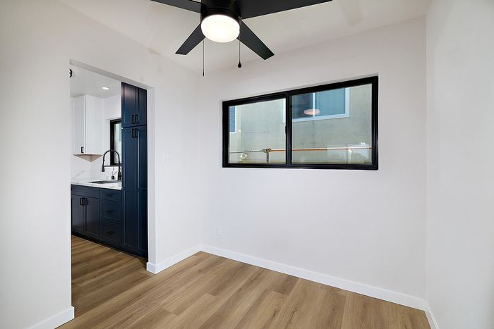 Dining area at Melrose Canyon unit 16 one bedroom floorplan