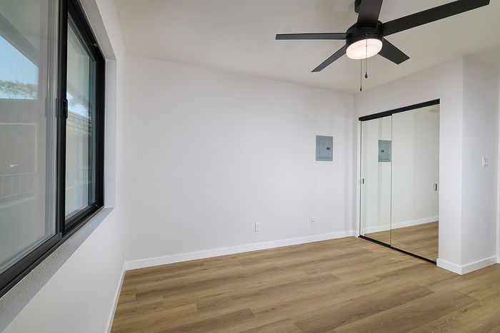 Bedroom at Melrose Canyon unit 16 one bedroom floorplan