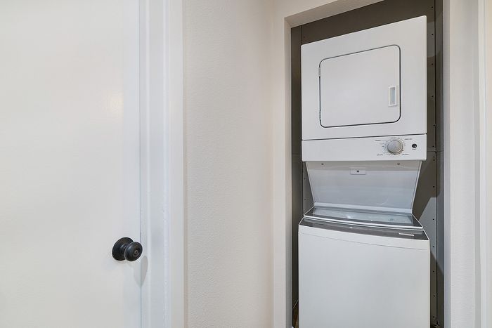 Laundry at Melrose Canyon unit 16 one bedroom floorplan