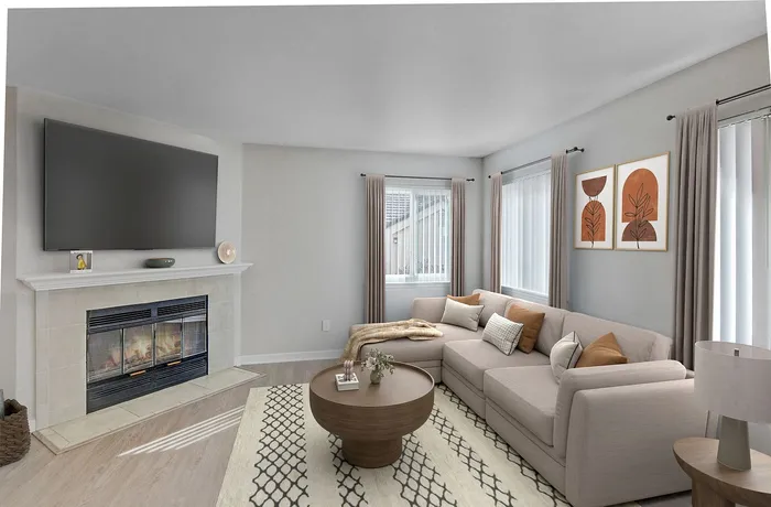 virtually staged living room at fanita meadows