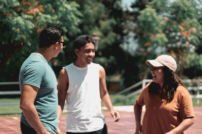 group of friends laughing