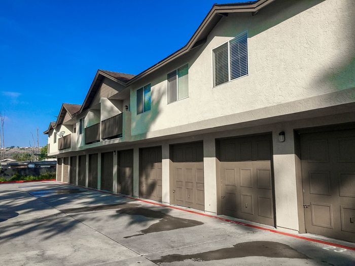 Private resident garages for secure parking and storage at Elan - poway hills.