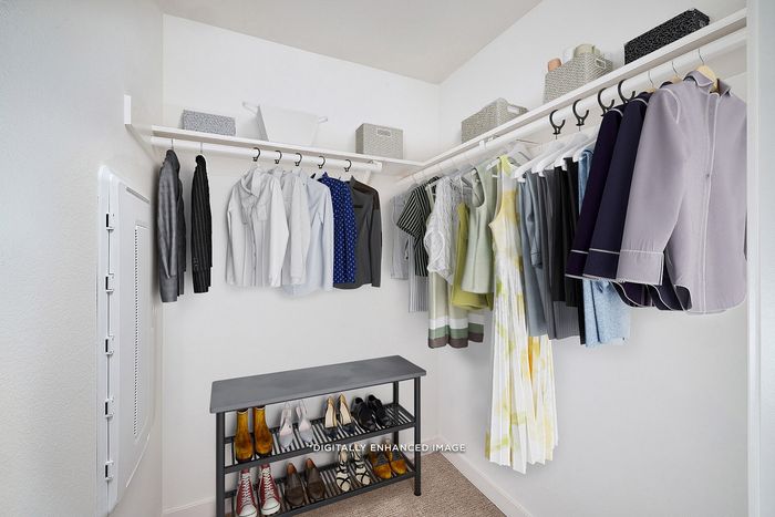 virtually staged walk-in closet