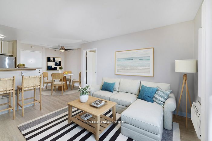 virtually staged living room at Parkview Terrace