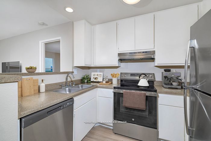 virtually staged kitchen at Parkview Terrace
