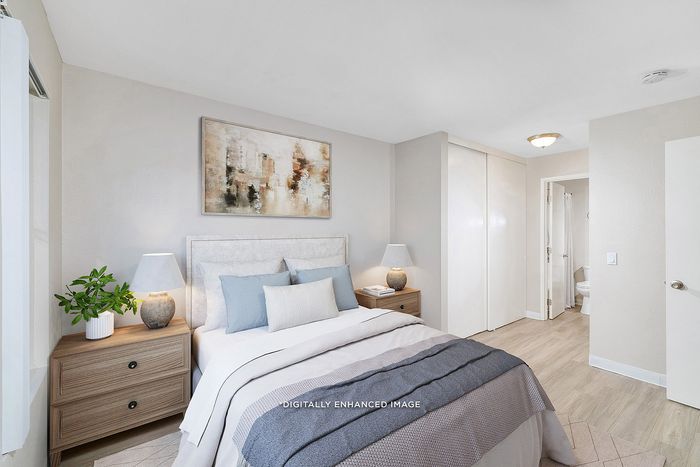virtually staged bedroom at Parkview Terrace