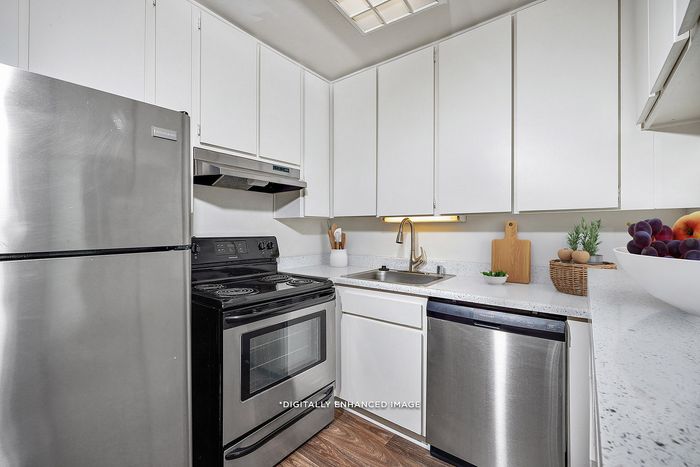 Virtually Staged Image - Kitchen with all stainless steel appliances