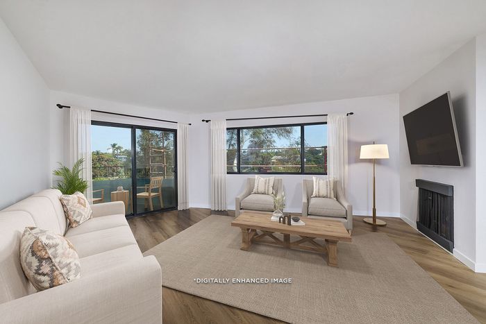 virtually staged living room at melrose canyon