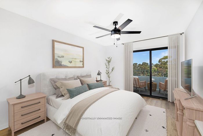 Virtually staged bedroom at melrose canyon