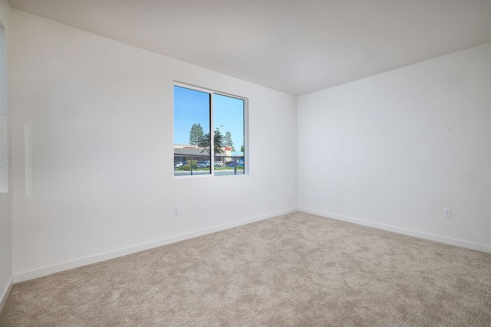 bedroom with carpet and window