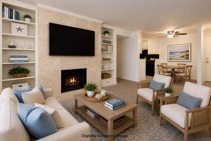 virtually staged living room